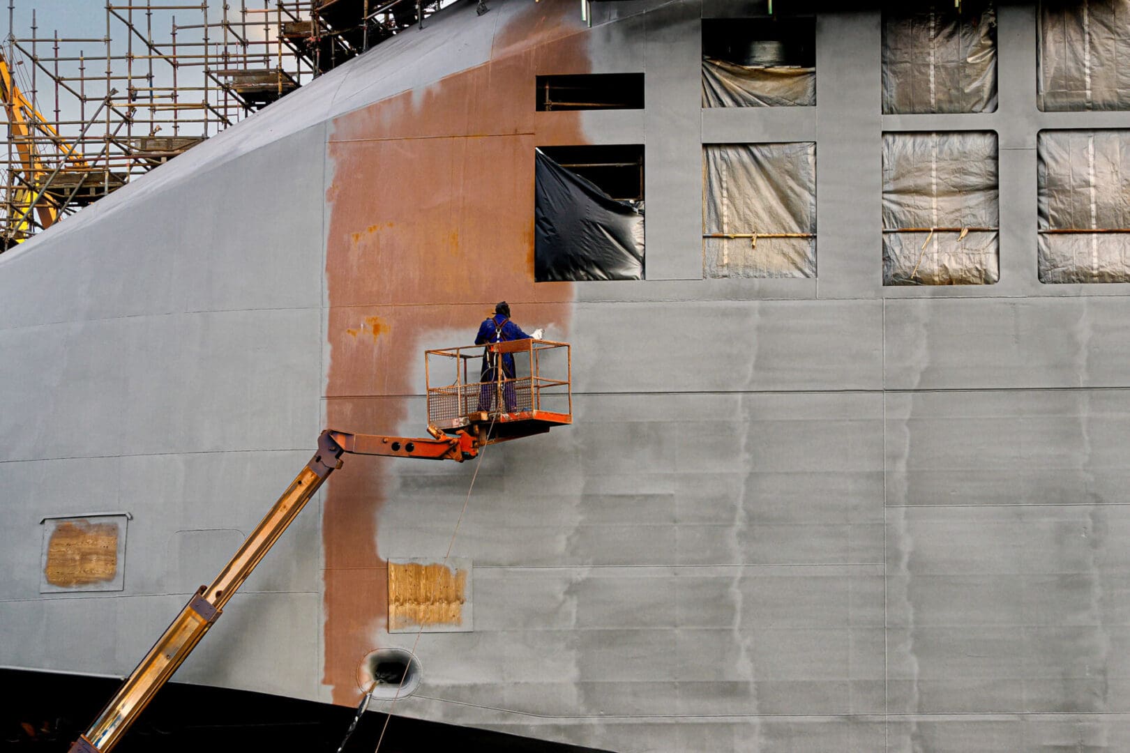 Remontowa Shipyard Gdansk, Poland. The photo shows the first of three Ro-Pax ferries built for a Polish shipowner